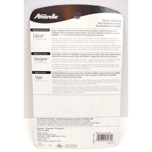 Amerelle Wall Switch Cover 1817T CHICKEN, BLUE BIRD, FLOWER, STAR, COFFEE POT - Picture 3 of 4